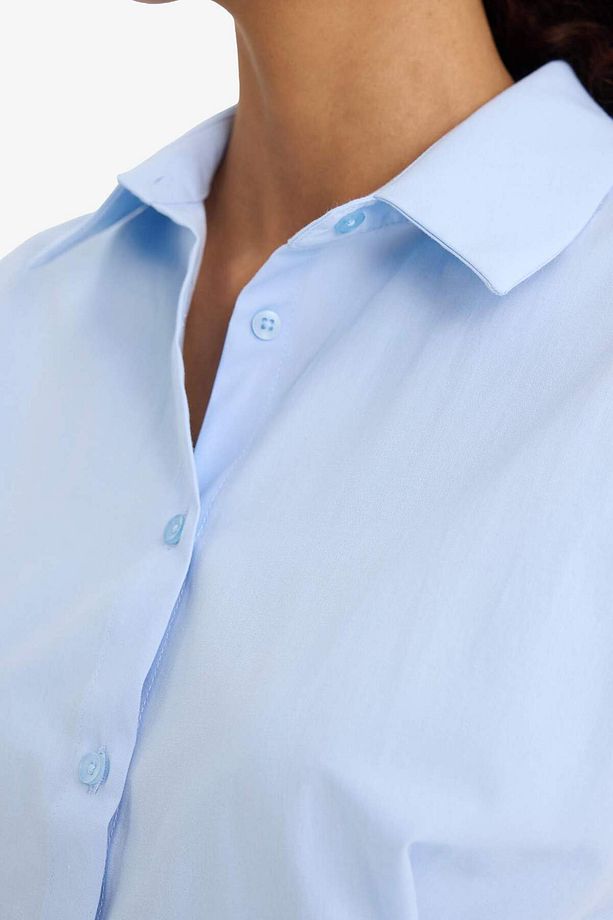 Fitted Poplin Kısa Kollu Gömlek F7313AX25AU - 5