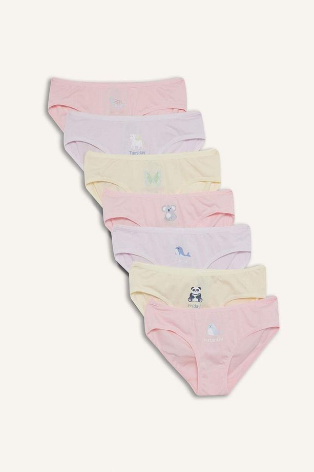 Kız Çocuk Hayvan Desenli 7'li Slip Külot F8588A825HS - 1