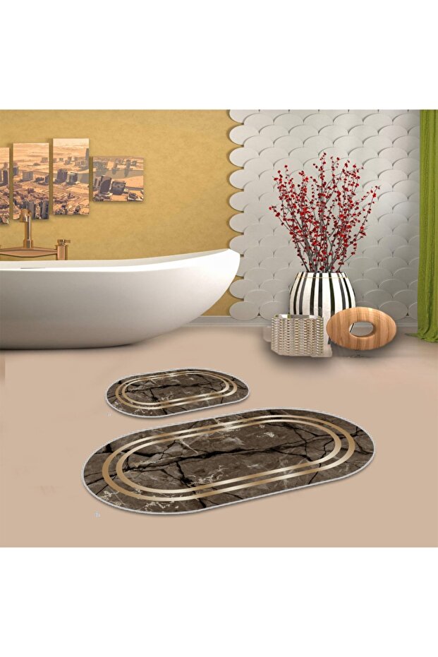 Oval Bath Mat Set - 2