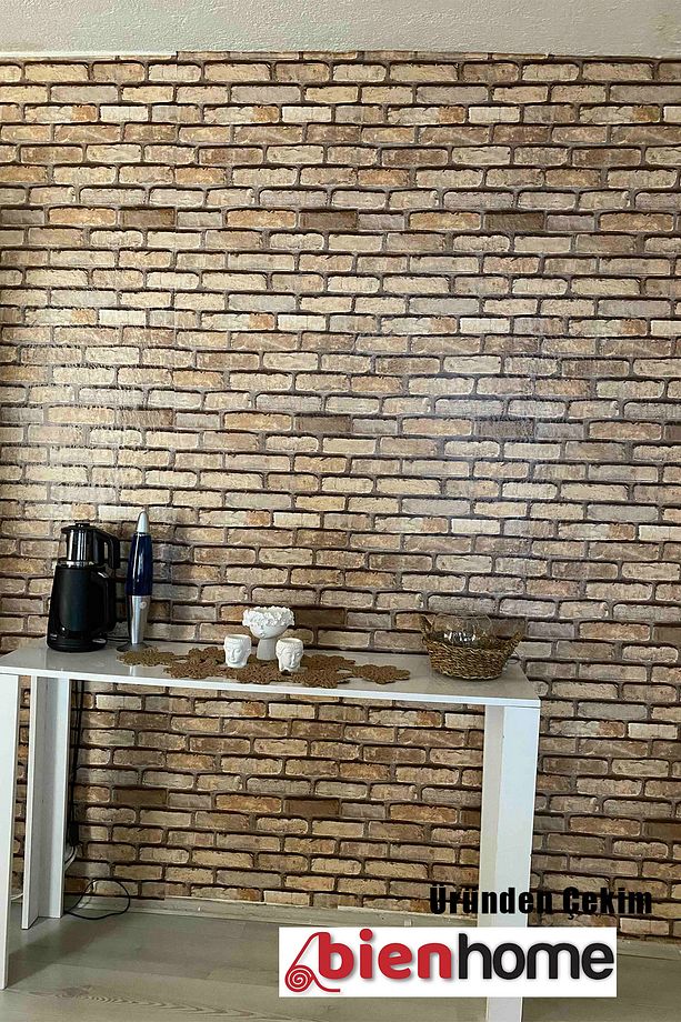 Bien 9030 Taş Tuğla Desen Duvar Kağıdı 53x1000 Cm , 5 M² - 5