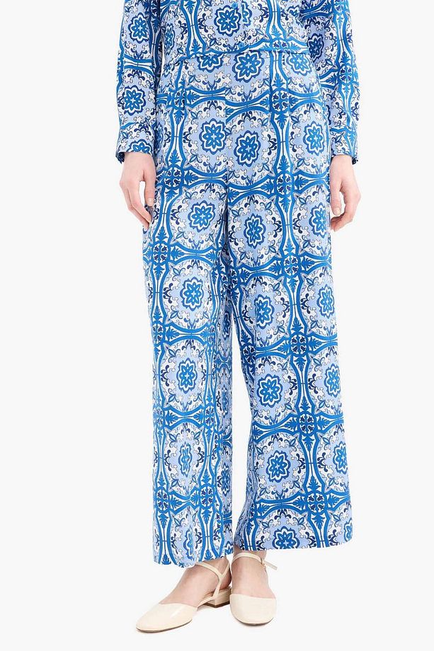 Wide Leg Geniş Bol Paça Desenli Viskon Pantolon D9757AX25SM - 3