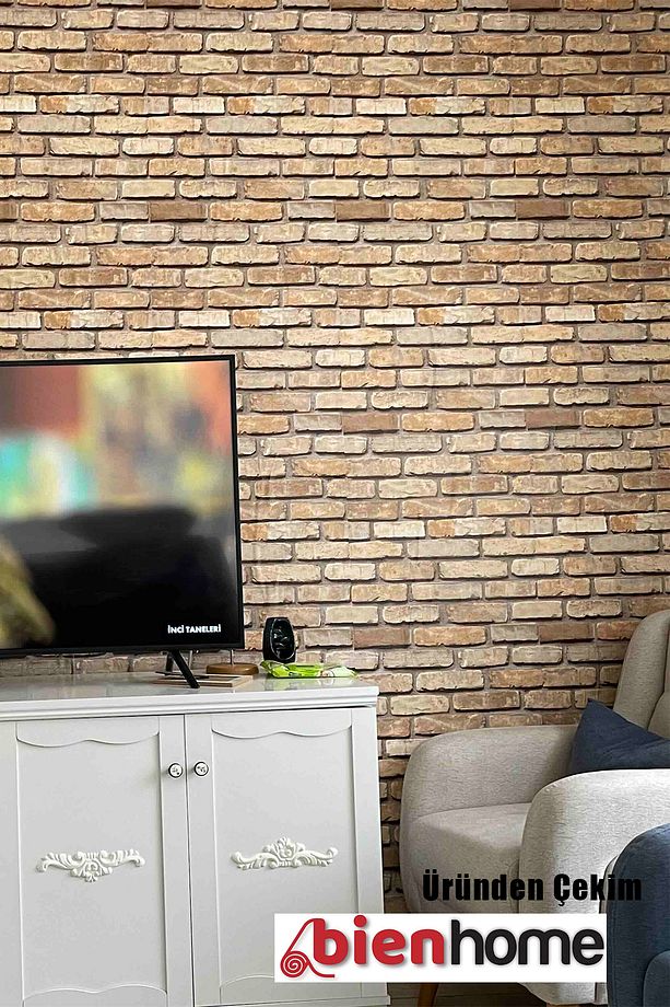 Bien 9030 Taş Tuğla Desen Duvar Kağıdı 53x1000 Cm , 5 M² - 4