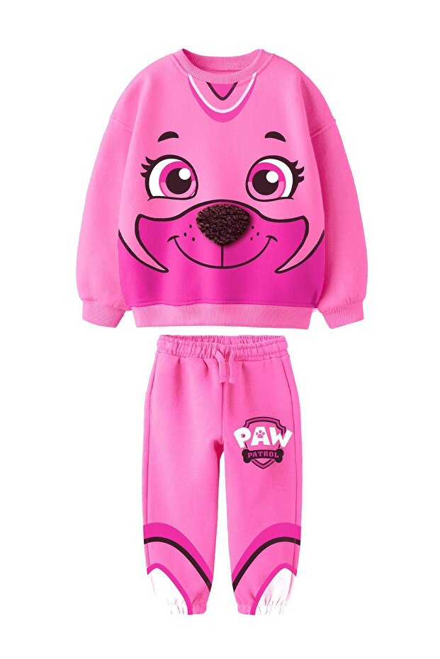 New Season Boy's Paw Patrol Printed Streamline Embroidery Toe Bottom Top Tracksuit Set