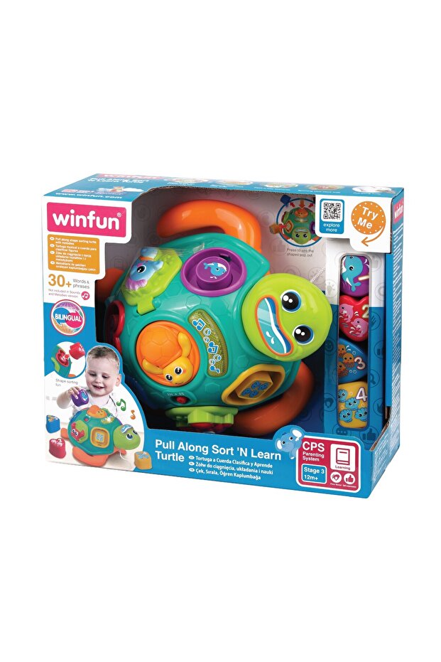 TURTLE PULL-AWAY TOY WITH SHAPES - 8