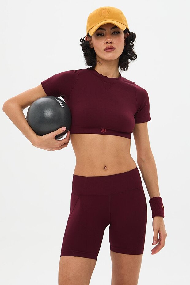 Aozora Sport Active Sports Mini Shorts Claret Red