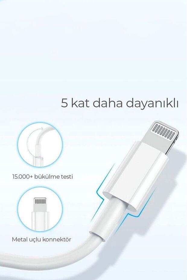 25 Watt TYPE-C to Lightning Iphone 11 12 13 14 15 Pro Max Uyumlu Veri Aktarımı ve Şarj İçin Kablo - 5