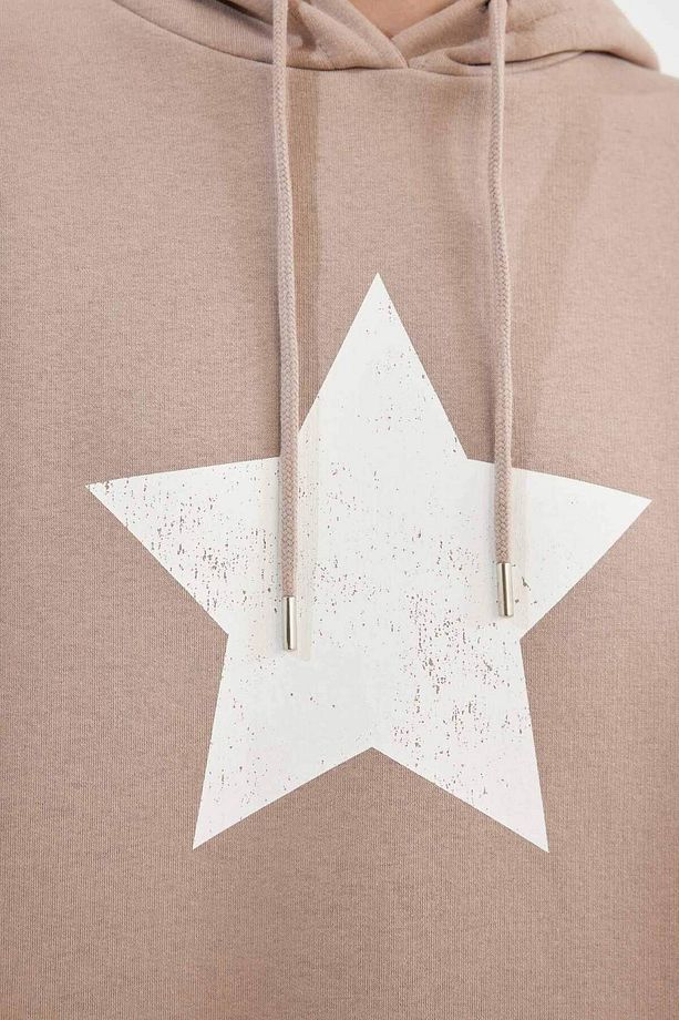 Coool Oversize Geniş Kalıp Kapüşonlu Sırt Baskılı Kalın Sweatshirt C7858ax24wn - 6