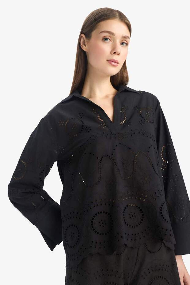 Regular Fit Brode Plaj Gömleği-Fall in Love E0598AX25SM - 1