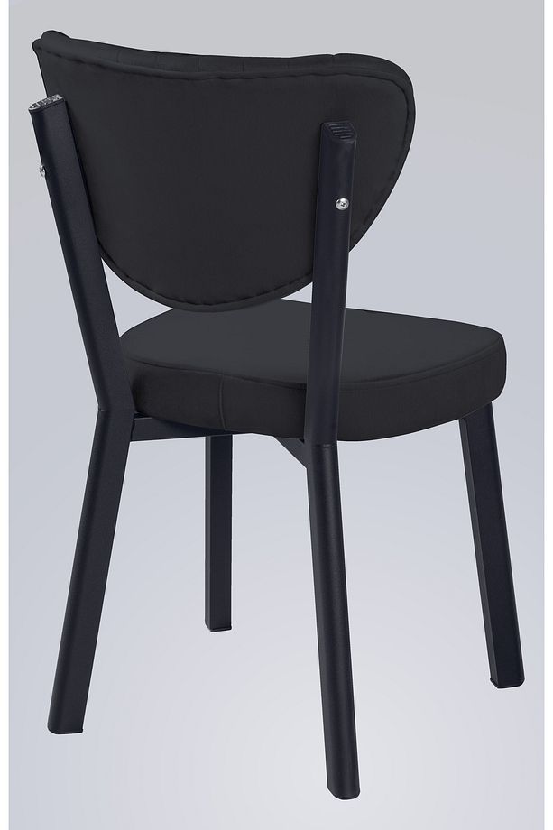 Ebru , Balkon Sandalye, Cafe Sandalye, Bahçe Sandalye, Mutfak Sandalye - 2 Adet Sandalye - Siyah - 3