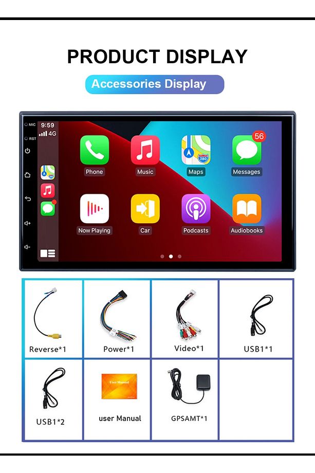 KL-938 4/64gb Çift amfi Android ince kasa 7inç Oto Multimedya Teyp Car Playli-usb-wifi+ mikrofon - 5