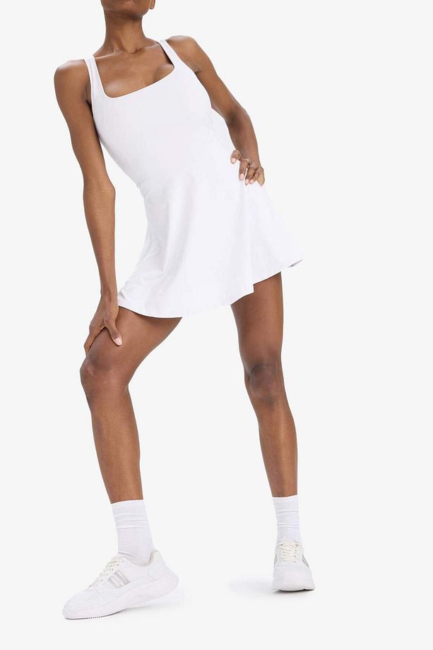 DeFactoFit Standart Fit Kalın Askılı İçi Kısa Taytlı Tenis Elbisesi E3588AX25SM - 6