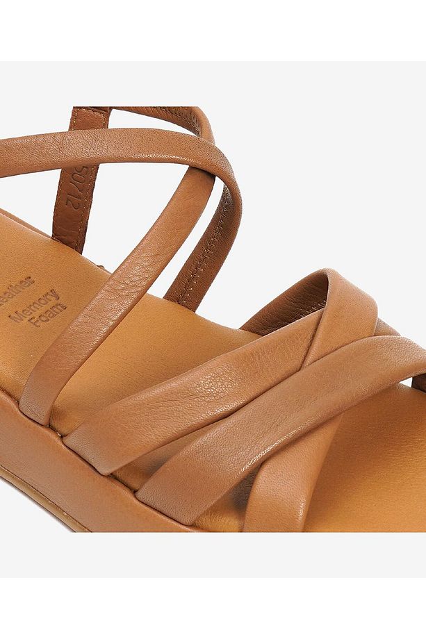 Kadın Taba Hakiki Deri Sandalet 3Y2CS50712 - 4