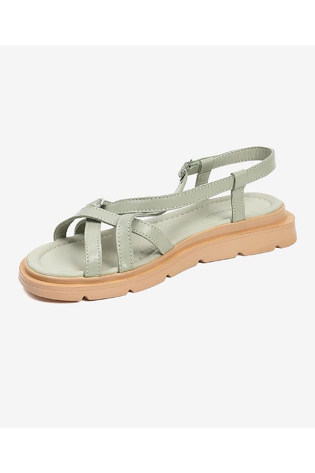 Kadın Yeşil Hakiki Deri Sandalet 3Y2CS50768 - 2