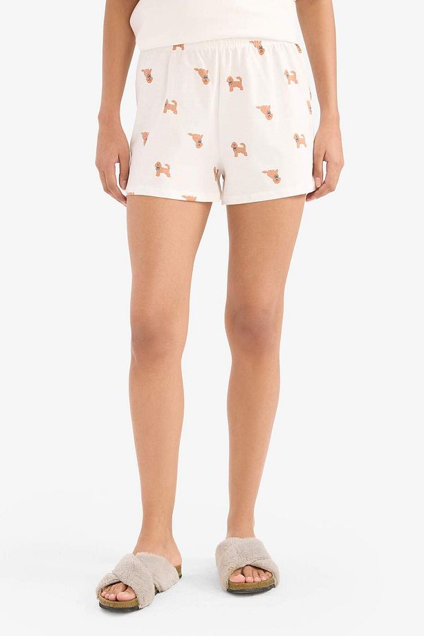 Pijama Takımı Kısa Kollu Üst Beli Lastikli Şort-Fall in Love E9826AX25SM - 6
