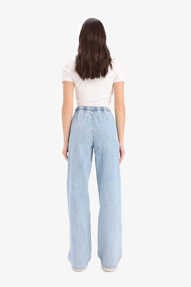 Yüksek Bel Geniş Paça Uzun Yumuşak Jean Pantolon E1703ax25sm - 7