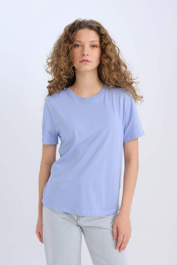Regular Fit Bisiklet Yaka Basic Düz Kısa Kollu Tişört D9592AX25SM - 3