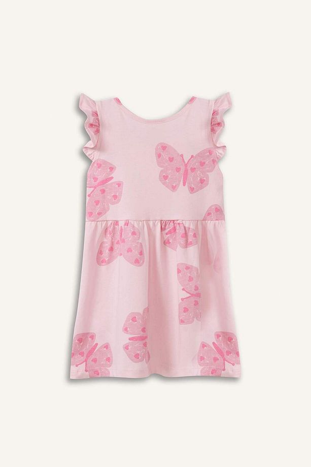 Kız Bebek Kelebek Desenli Kısa Kollu Yazlık Elbise A0136A525SM - 3