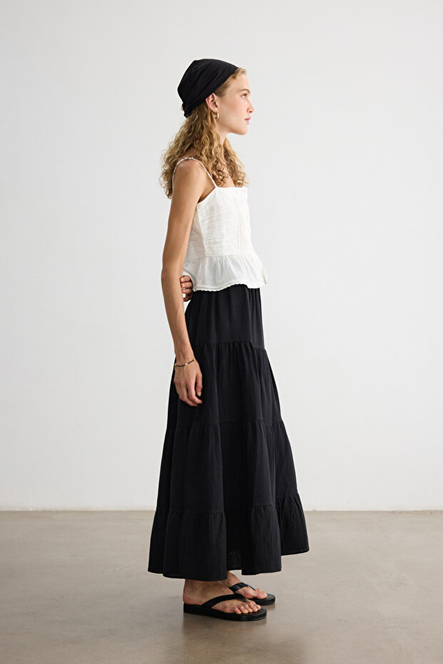 SİYAH MÜSLİN ETEK - 7