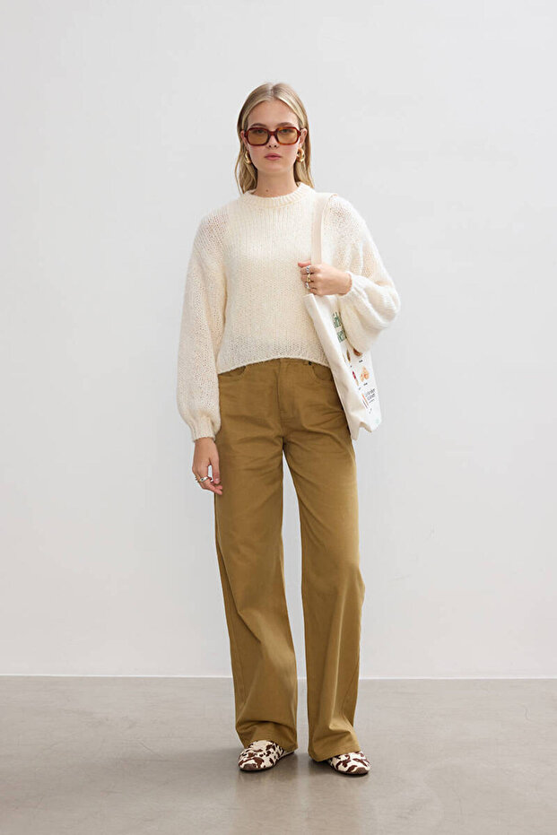 KUM GABARDİN PANTOLON - 1