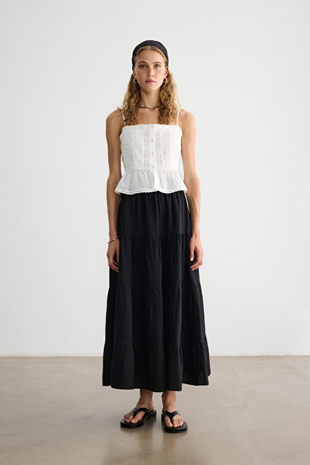 SİYAH MÜSLİN ETEK - 6