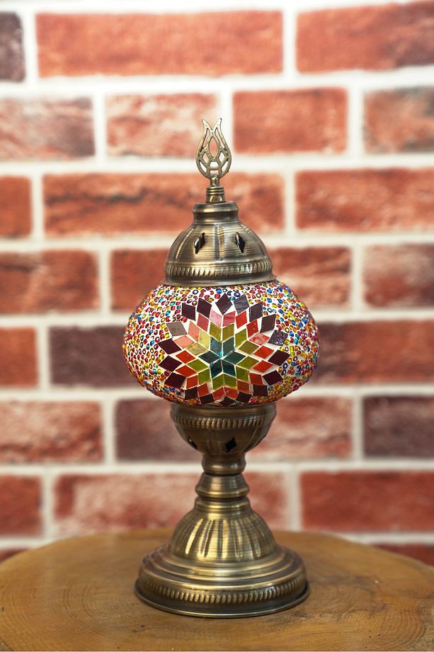 Pilli mozaik abajur masa lambası gece lambası kamp lambası - 5