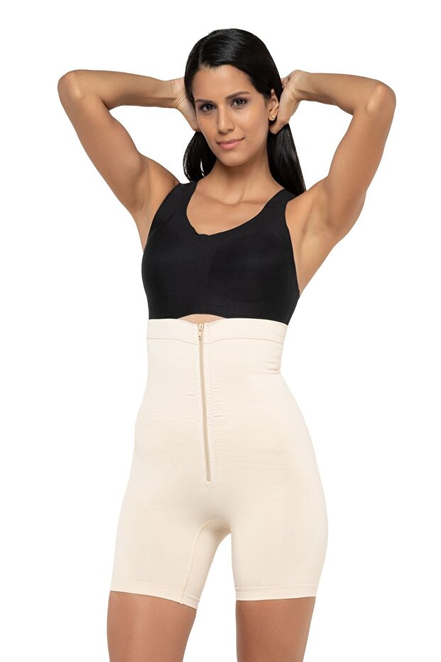 Women's High Waist Seamless Zippered Long Leg Corset 4000