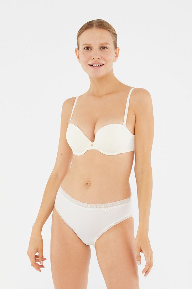 Ekru Julia Straplez Push-Up Destekli Sütyen - 1