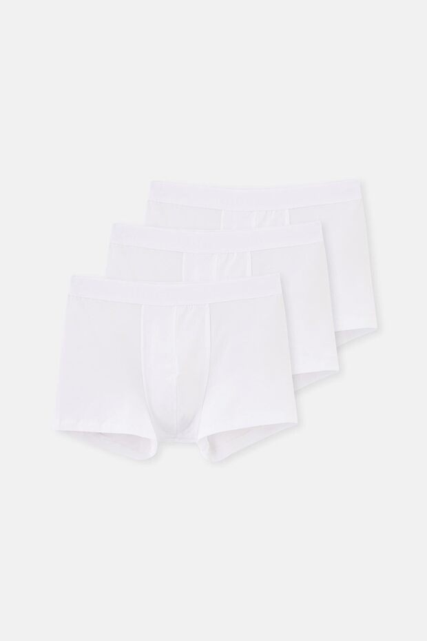 Beyaz Compact Düz 3'lü Boxer - 1