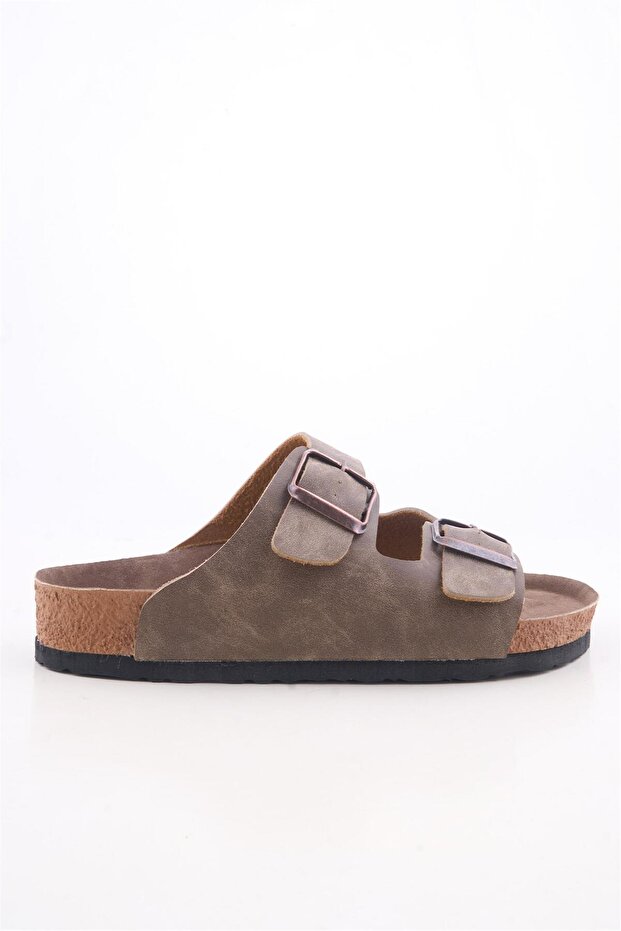 Madrid Unisex Ortopedik Tabanlı Terlik Çift Bantlı Tokalı Günlük Rahat Ev & Dışarı Terliği - 5