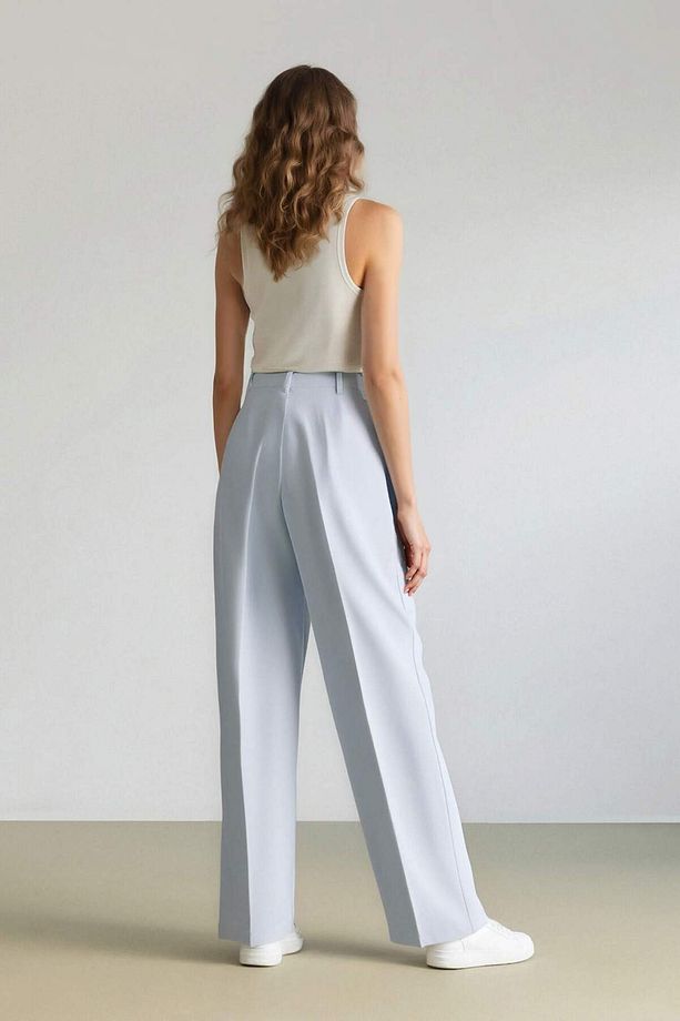 Afra x Wide Leg Kumaş Palazzo Pantolon Cepli Yüksek Bel Geniş Paça A1138AX25SP - 8