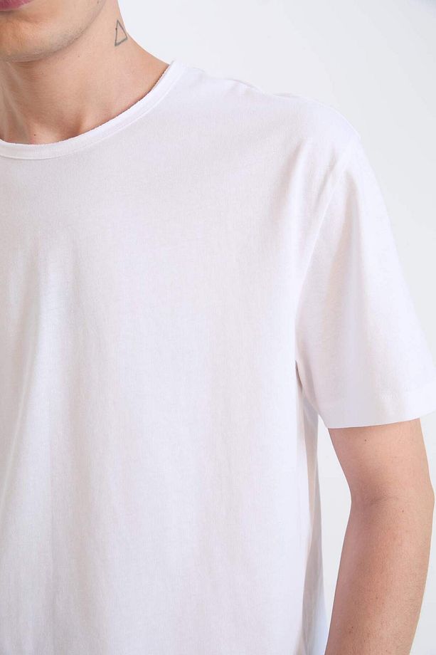 %100 Pamuk Regular Fit Bisiklet Yaka Kısa Kollu Ağır Kumaş Tişört D5481AX25SP - 4