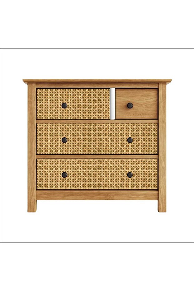 Hasır Rattan Desenli Kendinden Yapışkanlı Laminasyonlu Dolap, Şifonyer, Komodin Kaplama Folyosu - 4