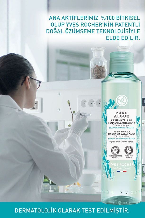 Normal ve Kuru Cilt, Antioksidan, Prebiyotik Micellar Makyaj Temizleme Suyu-Pure Algue-200ml - 6