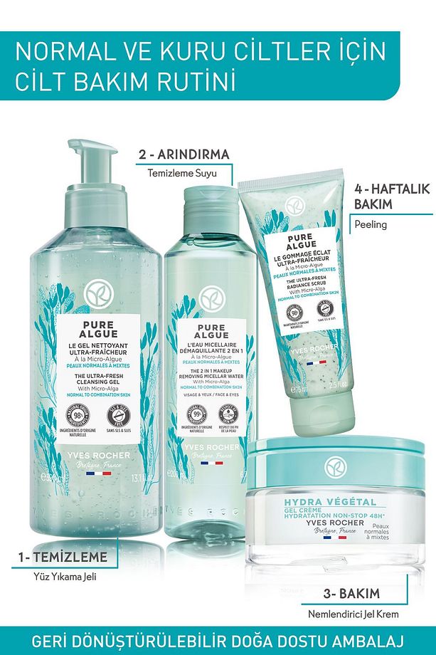 Normal ve Kuru Cilt, Canlandırıcı, Antioksidan, Prebiyotik Yüz Yıkama Jeli-Pure Algue-390ml - 6