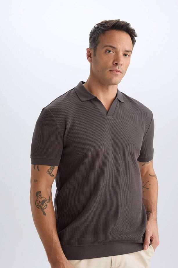 Regular Fit Kısa Kollu Pilise Polo Tişört B6382AX25SP - 1