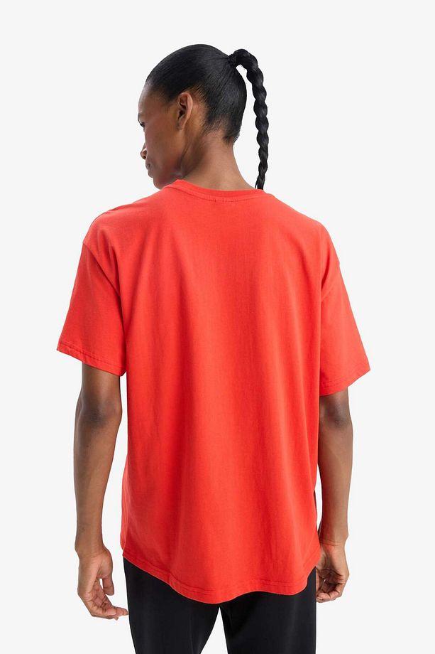DeFactoFit Oversize Geniş Kalıp Bisiklet Yaka Kısa Kollu Tişört T7793AZ25SP - 5