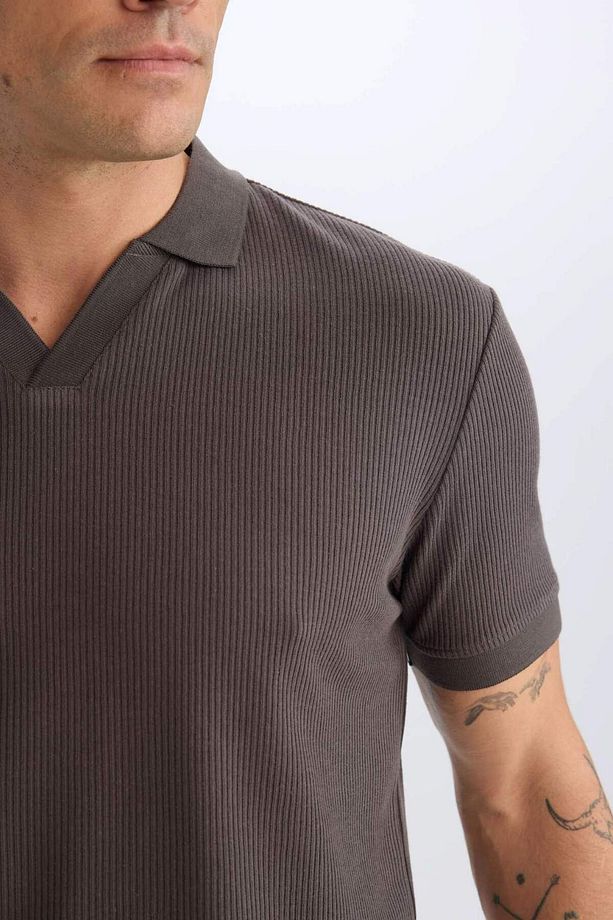 Regular Fit Kısa Kollu Pilise Polo Tişört B6382AX25SP - 5