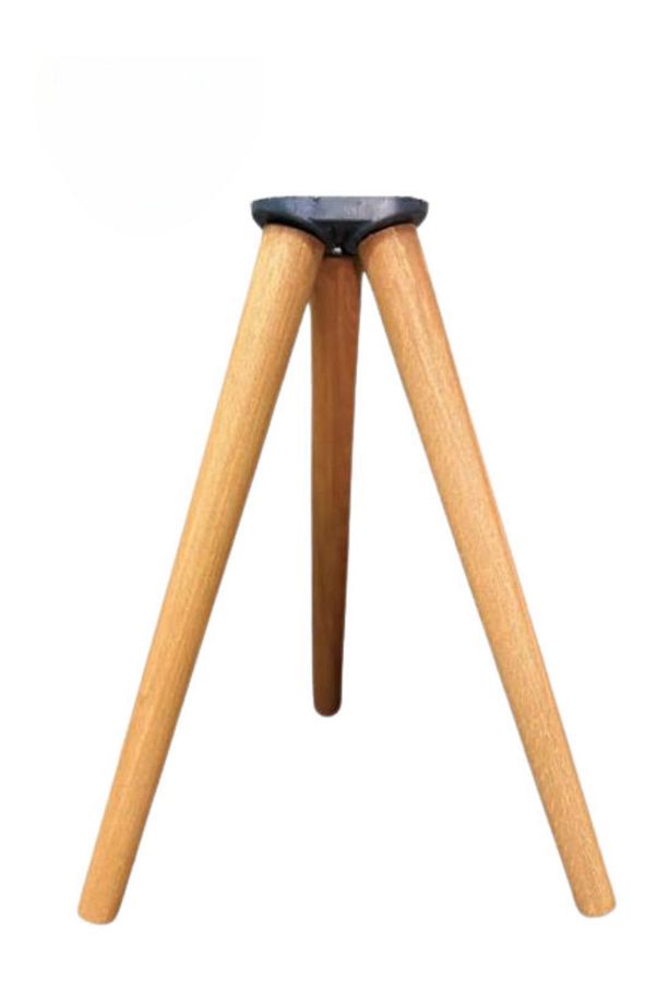 50 Cm Ham Ahşap Konik Ayak – 3'lü Set Üç Girişli Bağlantı Aparatı Ve Vidalar Dahil - 1