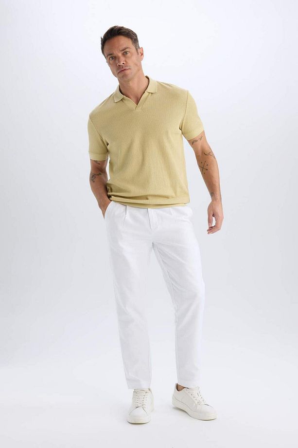 Regular Fit Polo Yaka Kısa Kollu Pilise Tişört B6382AX25SP - 6