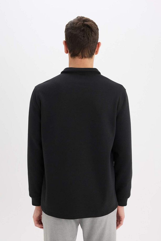 Regular Fit Dik Yaka Yarım Fermuarlı Basic Düz Sweatshirt D7226AX25SP - 6