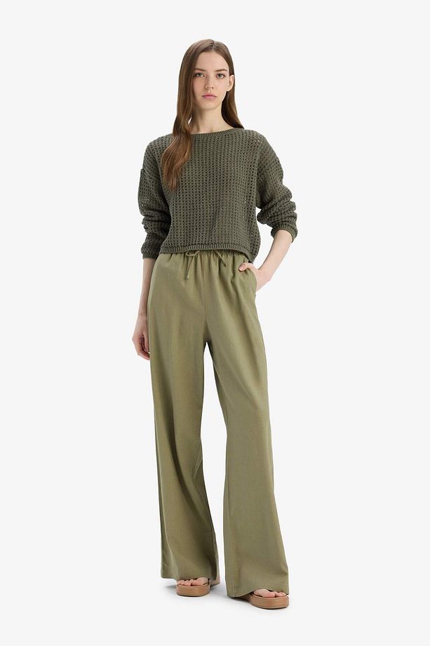 Regular Fit Bisiklet Yaka Kroşe Triko Kazak T4513AZ25SP - 2