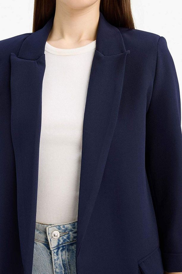 Regular Fit Ceket Yaka Basic Düz Blazer Ceket C3215AX25SP - 6