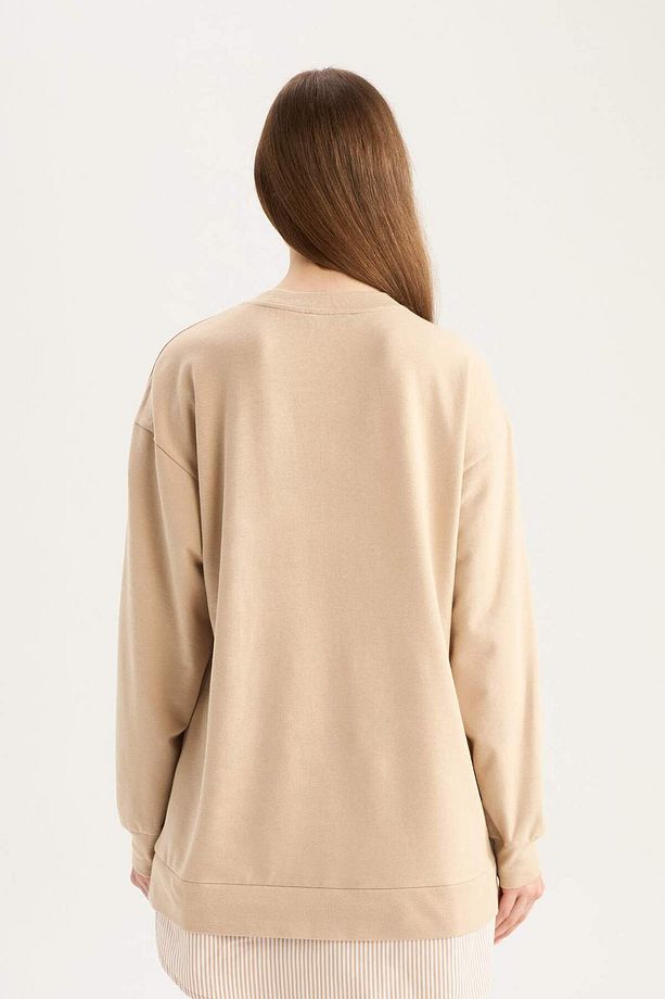 Regular Fit Bisiklet Yaka Basic Düz Sweatshirt Tunik A9529AX25SP - 6