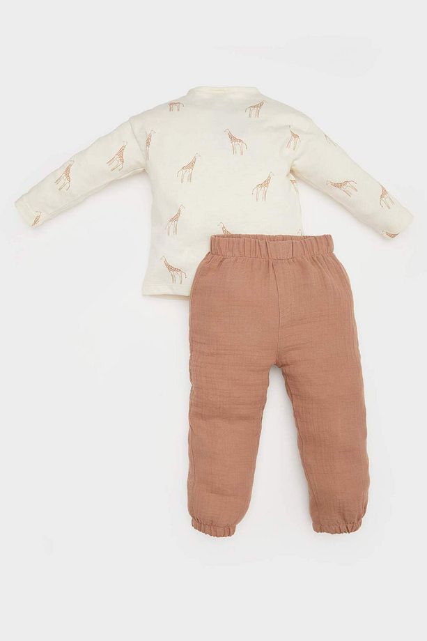 Erkek Bebek 2'li Takım Uzun Kollu Üst Esnek Belli Pantolon E7728A525SP - 4