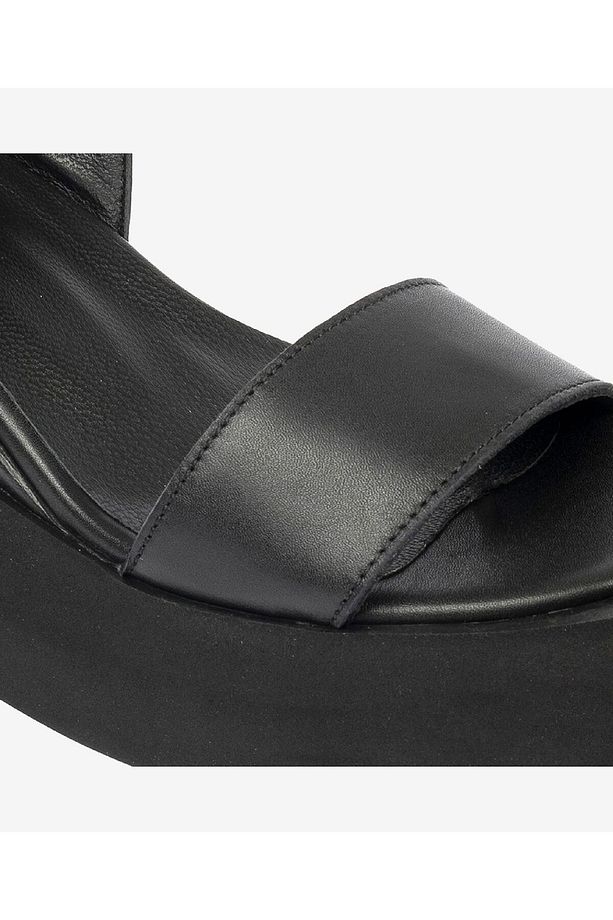 Kadın Siyah Hakiki Deri Sandalet 4Y2AS50731 - 5