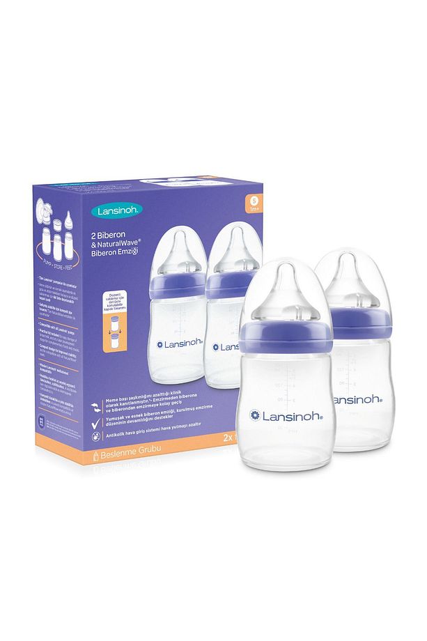 2 X 160 ml Biberon ve NaturalWave® Biberon Emziği (1 Ay+) - 1