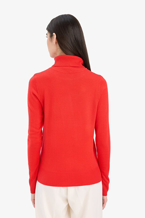 Regular Fit Soft Textured Turtleneck Basic Plain Knitwear Sweater H1651Az24Wn - 6