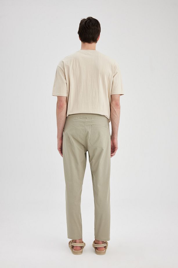 %100 Pamuk Yazlık Jogger Pantolon Dar Paça Beli Bağcıklı Lastikli Cepli Z6475az24sp - 5