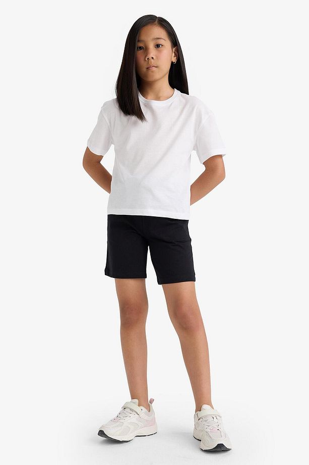 Kız Çocuk Relax Fit Beli Lastikli Basic Düz Şort D9058A825HS - 1