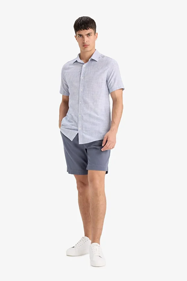Regular Fit Dokulu Bermuda Şort E2234ax25sm - 1